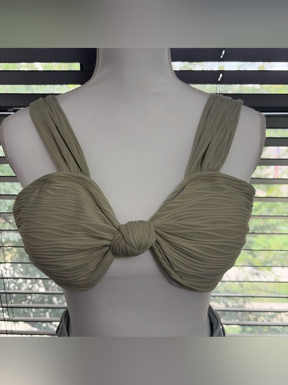 Women’s Olive Knot-Front bikini and bottom